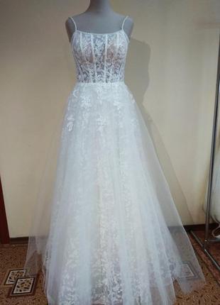 Весільна сукня свадебное платье гипюр кружево berta