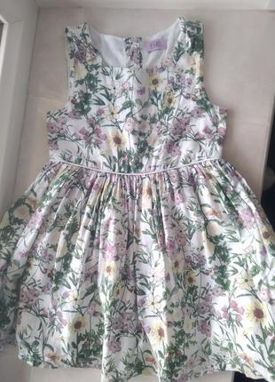 Пышное хлопковое платье цветочный принт бренда f&f uk 2-3 eur 92-985 фото