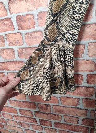 Облягаюче довге плаття олівець з зміїним з анімалістичним принтом snake shein6 фото