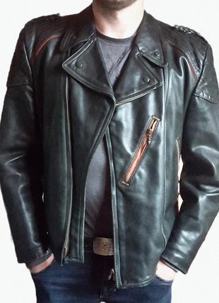 Раратетная ретро мото куртка-косуха 40-х ww2 німецький horsehide leather jacket10 фото