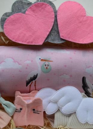 Набір пелюшок для новонароджених з гольфиками)