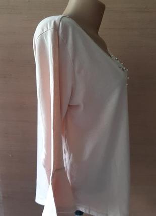 💛💖💙невероятно красивая пудровая  блузка с декором перламутровые  бусины3 фото