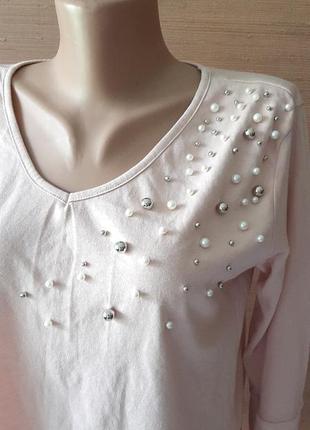 💛💖💙невероятно красивая пудровая  блузка с декором перламутровые  бусины2 фото