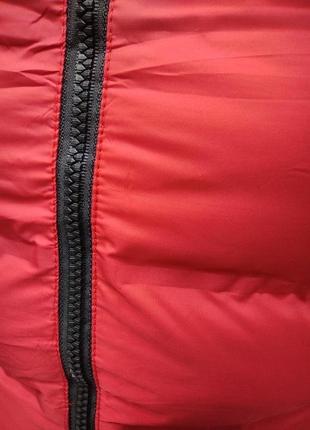Чоловіча куртка утеплена червона знімний капюшон3 фото