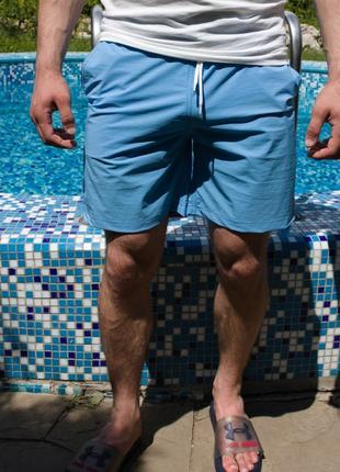 Пляжные мужские шорты голубого цвета | 100% нейлон4 фото