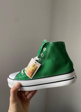 👽 converse chuck taylor all star platform green новинка жіночі високі зелені трендові кеді конверс на високій підошві весна літо зелені кеди1 фото