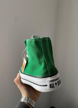 👽 converse chuck taylor all star patike green новинка жіночі високі зелені трендові кеді конверс на високій платформі весна літо зелені кеди3 фото