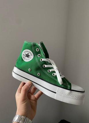 👽 converse chuck taylor all star platform green новинка жіночі високі зелені трендові кеди конверс на високій платформі весна літо зеленые кеды2 фото