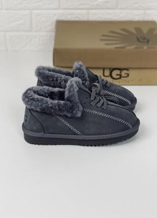 Тапочки на меху лоферы мокасини замш замшевые ugg mini 36,37,38