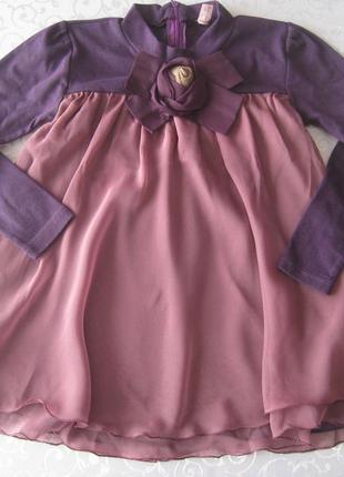 Фиолетовое платье-туника 5-7 лет3 фото