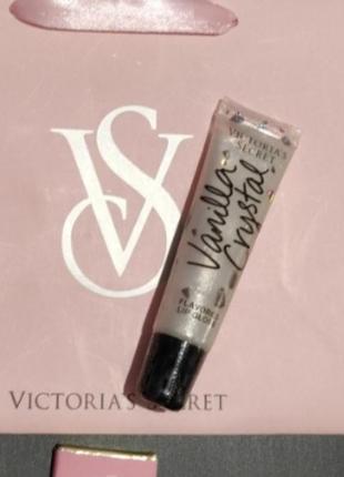 Вкусный блеск для губ шимер vanilla crystal victoria's secret виктория сикрет вікторія сікрет оригинал2 фото