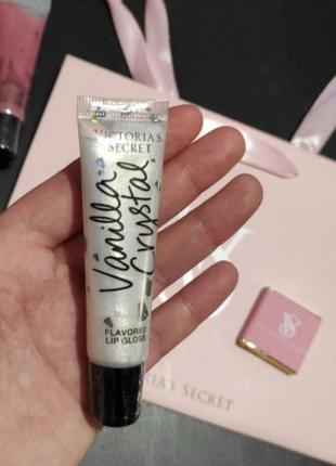 Вкусный блеск для губ шимер vanilla crystal victoria's secret виктория сикрет вікторія сікрет оригинал3 фото