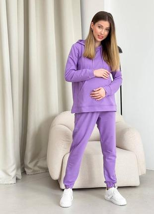 Спортивний костюм для вагітних і годуючих мам wow mom лавандовий (5000)