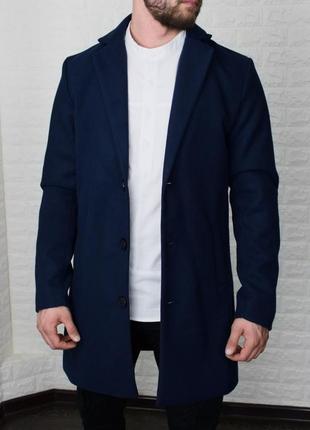 Мужское кашемировое пальто, синее4 фото