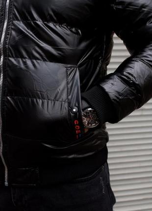 Зимняя двусторонняя мужская куртка? 100% полиэстер + холлофайбер?? черный/красный10 фото