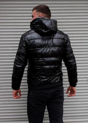 Зимняя двусторонняя мужская куртка? 100% полиэстер + холлофайбер?? черный/красный8 фото
