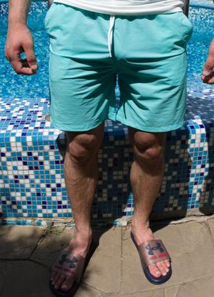 Чоловічі пляжні шорти бірюзового кольору | 100% нейлон2 фото