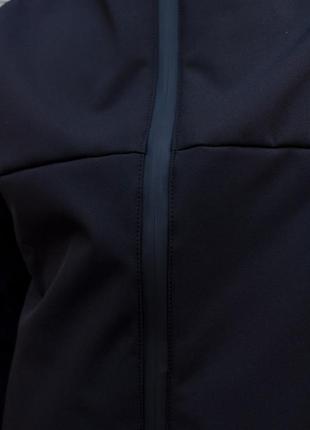 Чёрная мужская утеплённая куртка с капюшоном softshell + флис7 фото