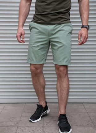 Зеленые мужские шорты чинос коттон1 фото