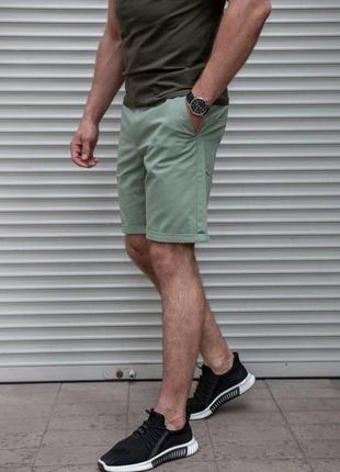 Зеленые мужские шорты чинос коттон2 фото