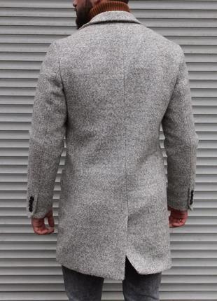 Світло-сіре чоловіче пальто  ⁇  букле + тканинна підкладка  ⁇  демісезон2 фото