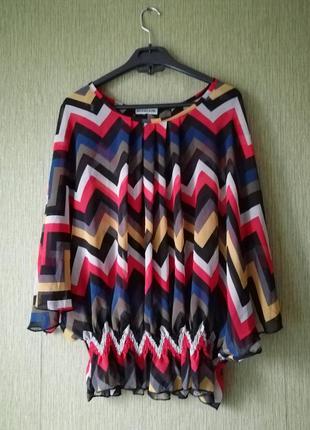 🌹 шёлковая блуза свободного кроя с ярким геометрическим принтом🌹