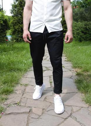 Чоловічі літні брюки чорні6 фото