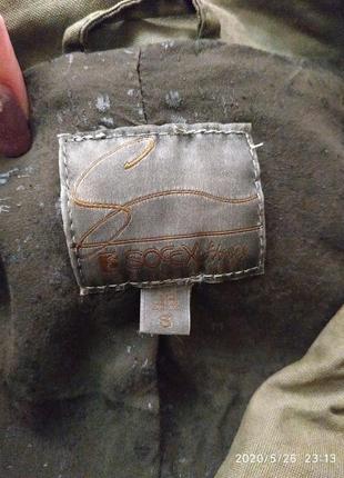 Джинсовка косуха с кожаными рукавами в стиле милитари, хс-с4 фото