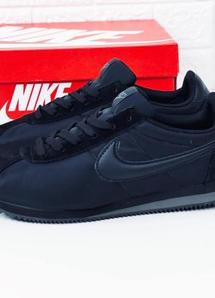 Кроссовки мужские nike classic cortez nylon all black кросівки кортези4 фото