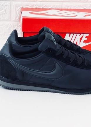 Кроссовки мужские nike classic cortez nylon all black кросівки кортези3 фото