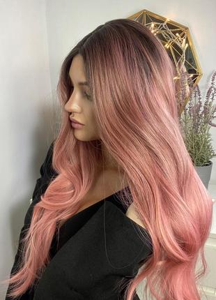 Парик💕пепельно-розовый. эффект тонированных волос2 фото