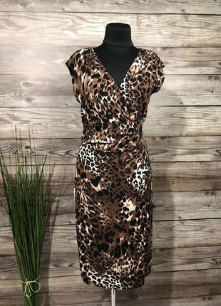 Вискозное платье принт леопард