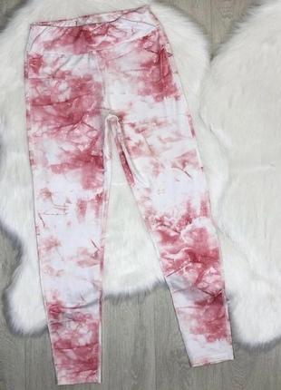 Лосини / легінси для спорту мармур / принт з високою посадкою