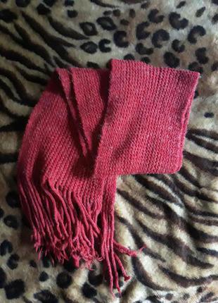 Классный теплый вязаный шарф