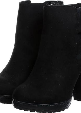 Ботильоны женские демисезонные чёрные искусственная замша китай  vices - размер 37 (24 см)