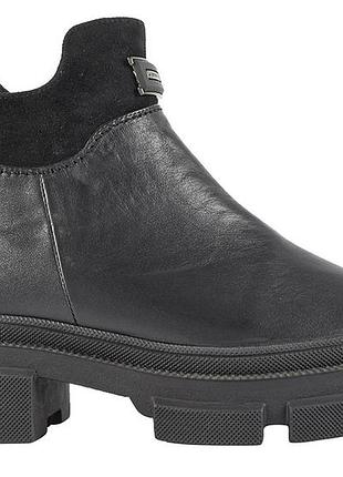 Ботинки женские зимние чёрные натуральная кожа украина  sail - размер 37 (24 см)