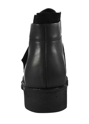 Ботинки женские демисезонные чёрные натуральная кожа украина  madiro - размер 36 (23,3 см)6 фото