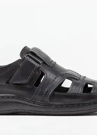 Чоловічі шкіряні літні туфлі comfort leather black 030 год3 фото