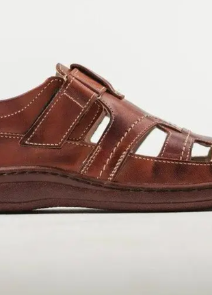 Чоловічі шкіряні літні туфлі comfort leather brown 030 до