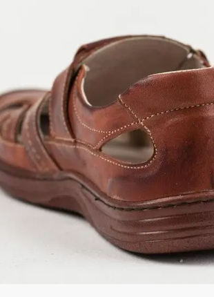 Чоловічі шкіряні літні туфлі comfort leather brown 030 до3 фото