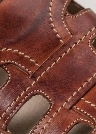 Чоловічі шкіряні літні туфлі comfort leather brown 030 до4 фото