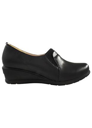 Туфли женские  чёрные натуральная кожа украина  vlamar - размер 37 (24 см)