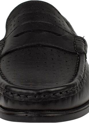 Мокасины мужские летние чёрные натуральная кожа турция  springer - размер 41 (26 см)6 фото