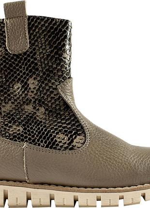 Полусапоги детские для девочек зимние кофейные натуральная кожа украина  avis - размер 28 (18 см)