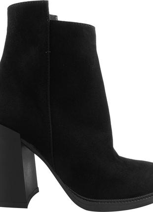 Ботильоны женские демисезонные чёрные натуральная замша украина  alromaro - размер 39 (25,7 см)