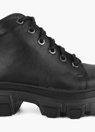 Ботинки женские зимние чёрные натуральная кожа украина  injers - размер 36 (23,2 см)