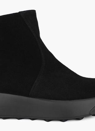 Ботинки женские зимние чёрные натуральная замша украина  alromaro - размер 36 (23,2 см)