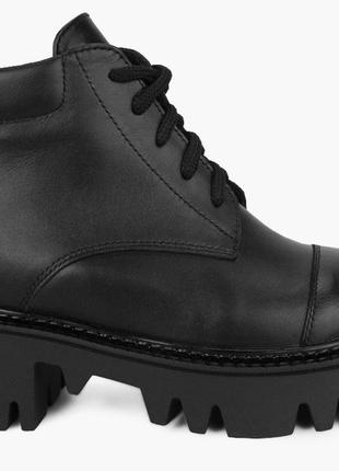 Ботинки женские зимние чёрные натуральная кожа украина  limon - размер 37 (23,8 см)