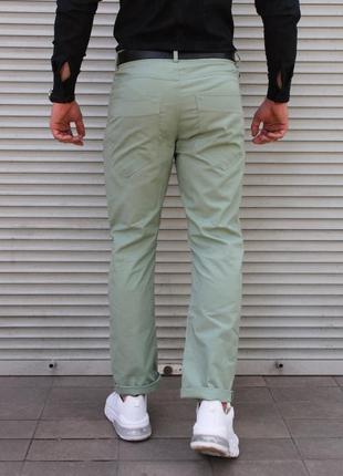 Бирюзовые брюки чинос мужские , зауженные от колена5 фото
