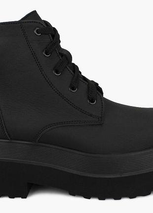 Ботинки женские демисезонные чёрные натуральная кожа украина  vm villomi - размер 35 (23,3 см)